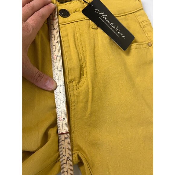 Hawthorne boutique yellow jeggings women’s size 6 mustard yellow raw hem skinny - Picture 7 of 9
